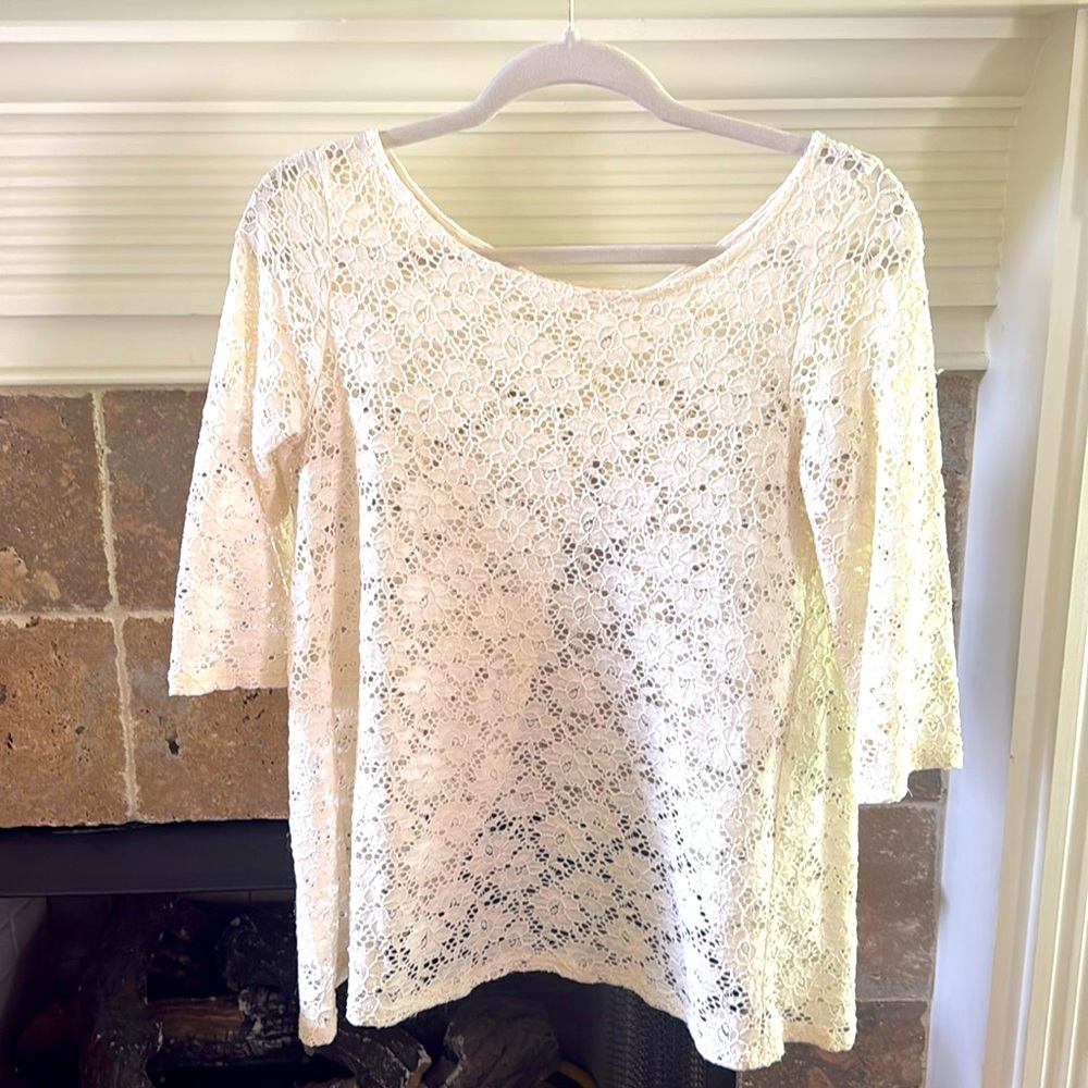 Francesca’s Collections Miami Open back lace top